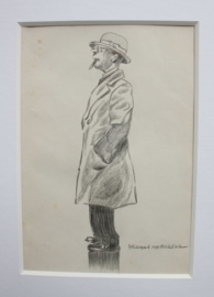 Herman Moerkerk (1879-1949) tekening man met sigaar