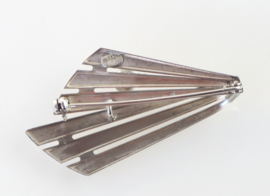 Modernistische zilveren broche, Kordes & Lichtenfels Pforzheim jaren ‘60