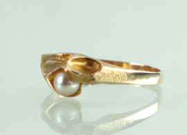 Vintage gouden ring parel Lapponia, 1979