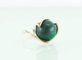 Vintage gouden ring met malachiet