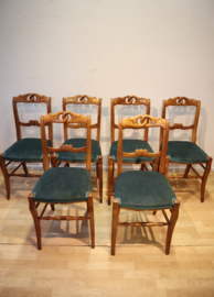 Set van 6 Franse antieke stoelen