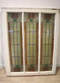 Set antieke glas-in-loodramen