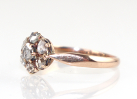 Antieke gouden ring met roosdiamanten