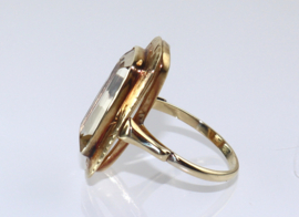 Vintage gouden ring met grote citrien