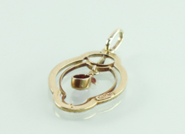 Gouden hanger roze saffier Hermann Siersbøl Denemarken