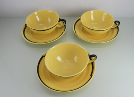 Art Deco kop en schotels, Leendert Muller