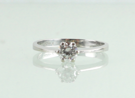 Vintage witgouden ring solitair briljant diamant