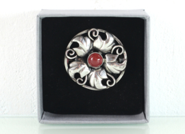 Vintage zilveren broche carneool Joseph Kahn Denemarken