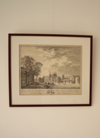 Antieke gravure Rotterdam, 18e eeuw