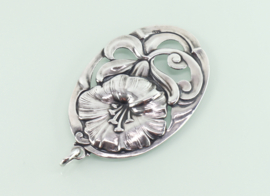 Grote zilveren Jugendstil hanger