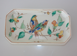 Plateel schaaltje met  vogeldecor Plazuid