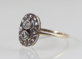 Art Deco gouden ring met diamant, ca. 1910