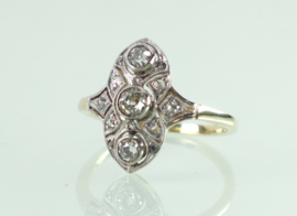 Antieke goud platina Art Deco ring diamant