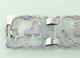Antieke zilveren armband paardjes