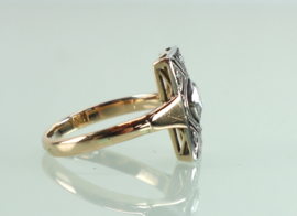 Antieke gouden ring roosdiamant Art Deco