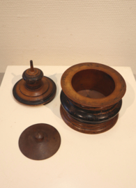 Antieke Hollandse houten tabakspot