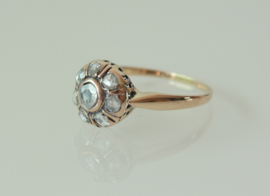 Antieke roségouden ring met roosdiamanten