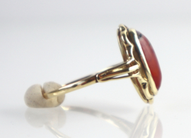 Vintage gouden ring met mosagaat