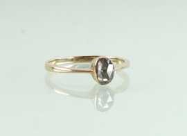 Antieke gouden solitair ring roosdiamant
