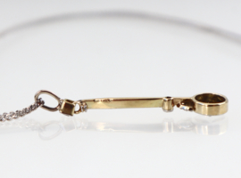 Art Deco gouden hanger diamant aan collier