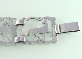 Antieke zilveren armband paardjes