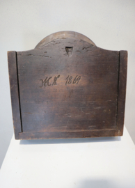 Antieke houten schooltas