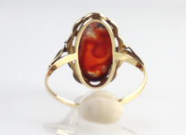 Vintage gouden ring met mosagaat