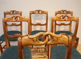 Set van 6 Franse antieke stoelen