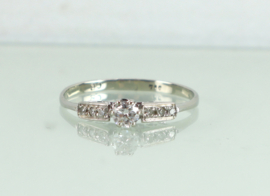 Antieke witgouden ring diamant, Art Deco