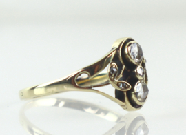 Antieke Jugendstil gouden ring met diamant