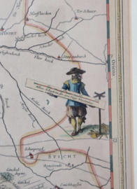 Antieke kaart Utrecht Willem Bleau, 17e eeuw