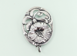 Grote zilveren Jugendstil hanger