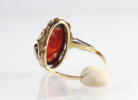 Vintage gouden ring met mosagaat