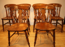 Set van 6 antieke windsor stoelen