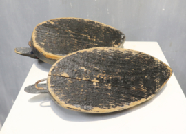 Paar antieke houten lokeenden
