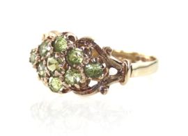 Vintage gouden Schotse ring met peridot, 1979