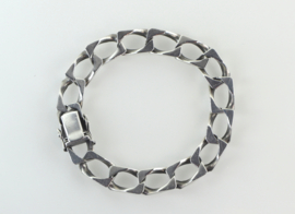 Vintage zilveren armband met bewerkte schakels