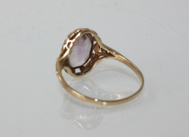 Antieke 14 karaat gouden ring met amethist