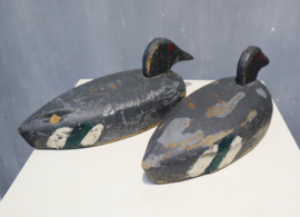 Paar antieke houten lokeenden