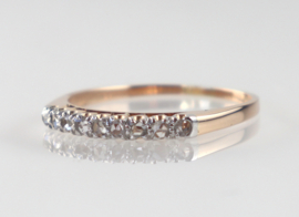 Antieke gouden Art Deco rijring met roosdiamanten