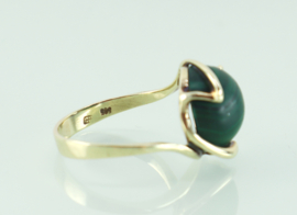 Vintage gouden ring met malachiet