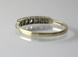 Antieke rijring met zeven diamanten, ca. 1920