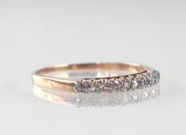Antieke gouden Art Deco rijring met roosdiamanten