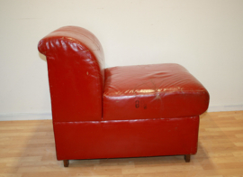 Vintage roodlederen fauteuil
