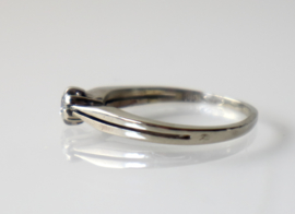 Vintage witgouden ring met diamant
