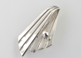 Modernistische zilveren broche, Kordes & Lichtenfels Pforzheim jaren ‘60