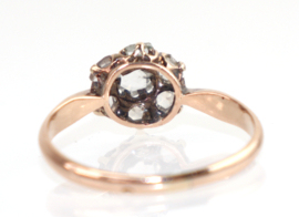 Antieke gouden ring met roosdiamanten