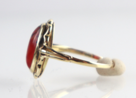Vintage gouden ring met mosagaat