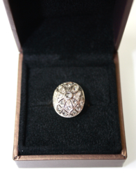 Antieke ring Art Deco 18 karaat goud met roosdiamanten