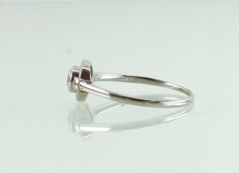 Art Deco witgouden platina ring oud slijpsel diamant